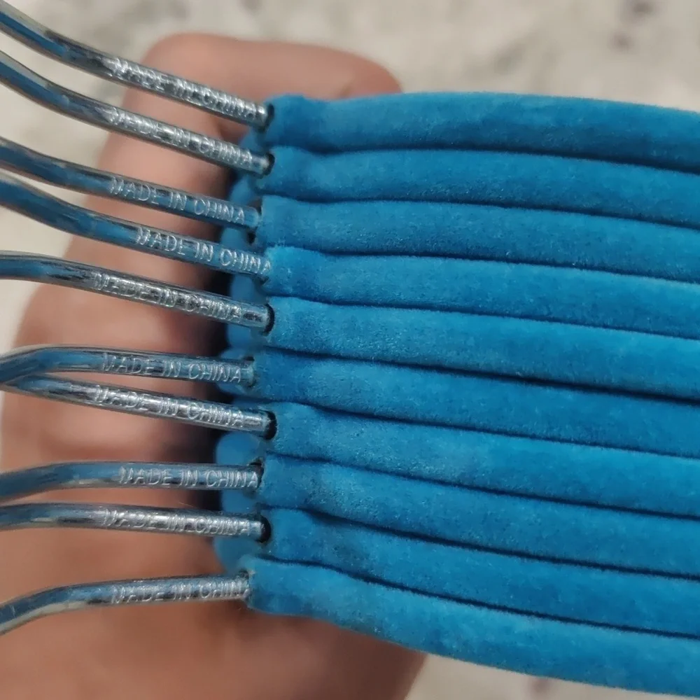 Set of 14 Teal Velvet, non- slip Hangers Y2K Vintage RetroInspired Organization
